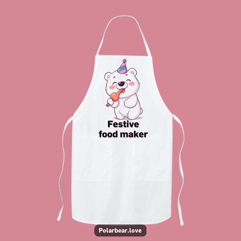 Funny Polar Bear Party Blower Apron: Kitchen Celebration, Kitchen Funny Gift!
