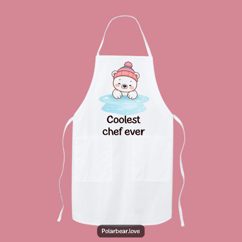 Funny Polar Bear Beanie Apron: Silly Poolside Kitchen Fun Gift