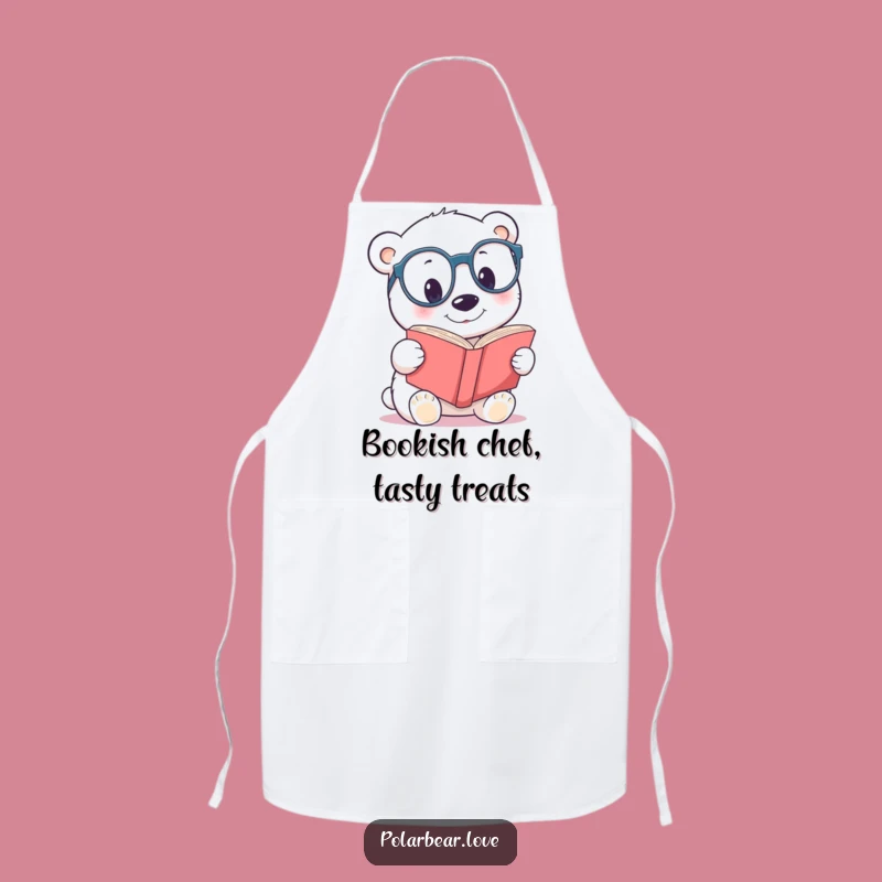 Funny Polar Bear Spectacles Apron: Cook with Curious Flair, Hilarious Gift!