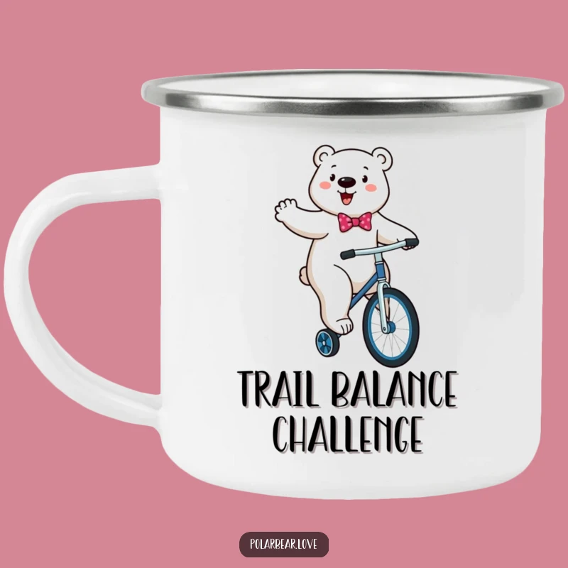 Funny Polar Bear Unicycle Camping Mug: Energetic Ride, Outdoor Funny Gift!
