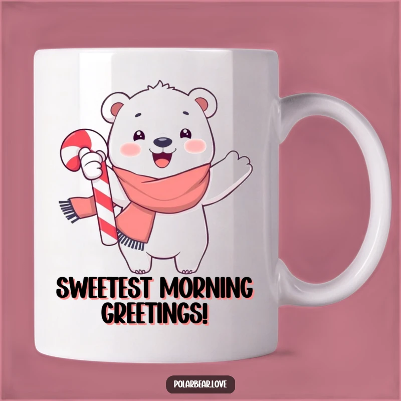 Funny Polar Bear Candy Cane Mug: Joyful Holiday Cheer Gift