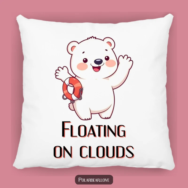 Funny Polar Bear Pillow: Cozy Waving Comfort Accent, Gift