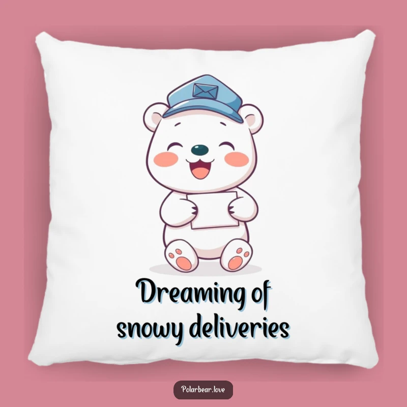 Funny Polar Bear Mail Carrier Pillow: Soft Comfort with Arctic Charm, Perfect Gift!