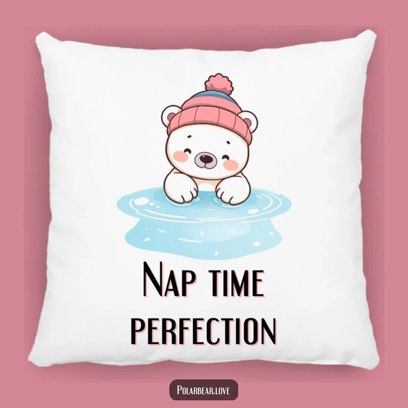 Funny Polar Bear Beanie Pillow: Silly Poolside Comfort Gift