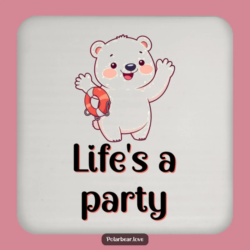 Funny Polar Bear Coaster: Humorous Waving Protection, Gift