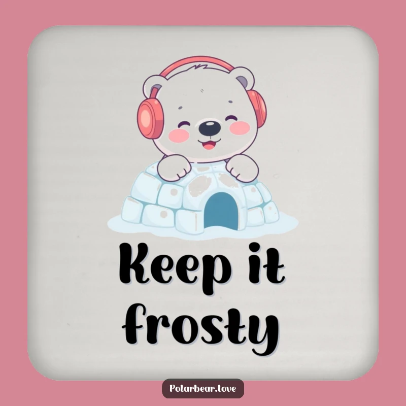 Funny Polar Bear Igloo Coaster: Content Bear Protection, Unique Gift