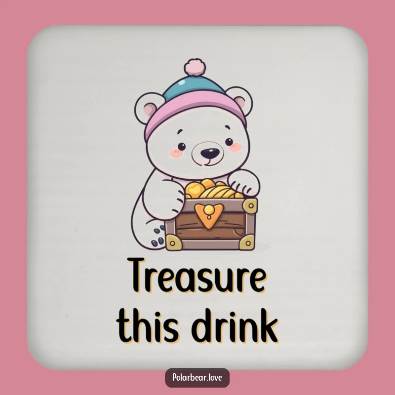 Funny Polar Bear Coaster: Humorous Treasure Protection, Gift
