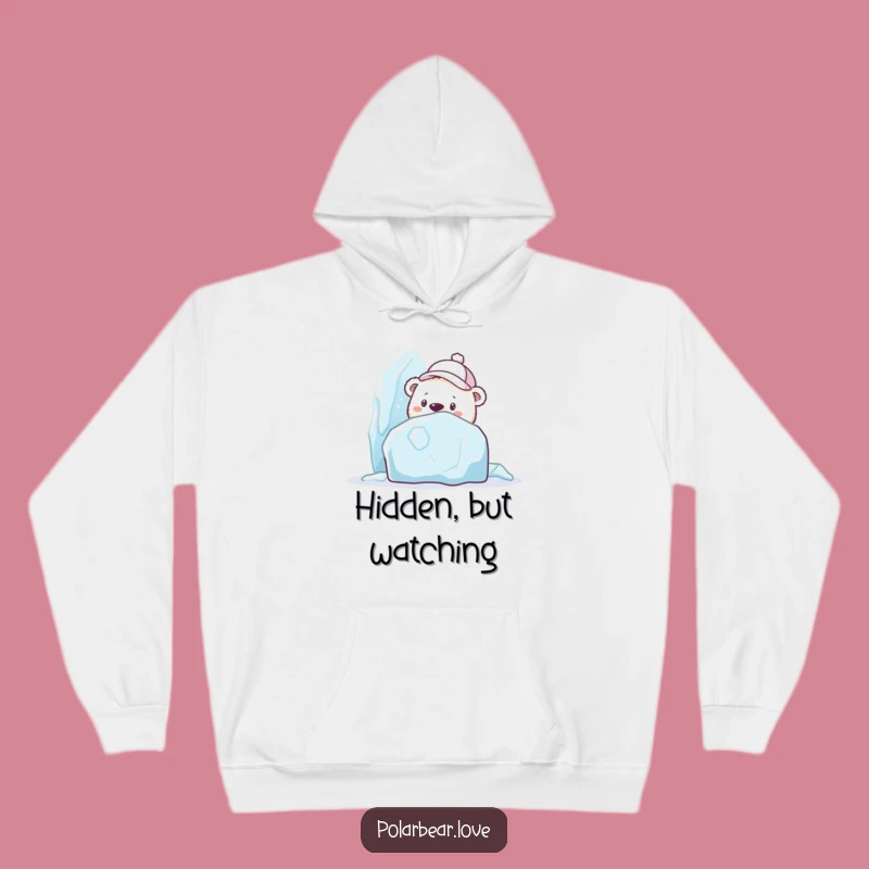 Cozy Funny Polar Bear Peeking Hoodie: Warmth Meets Playful Mystery