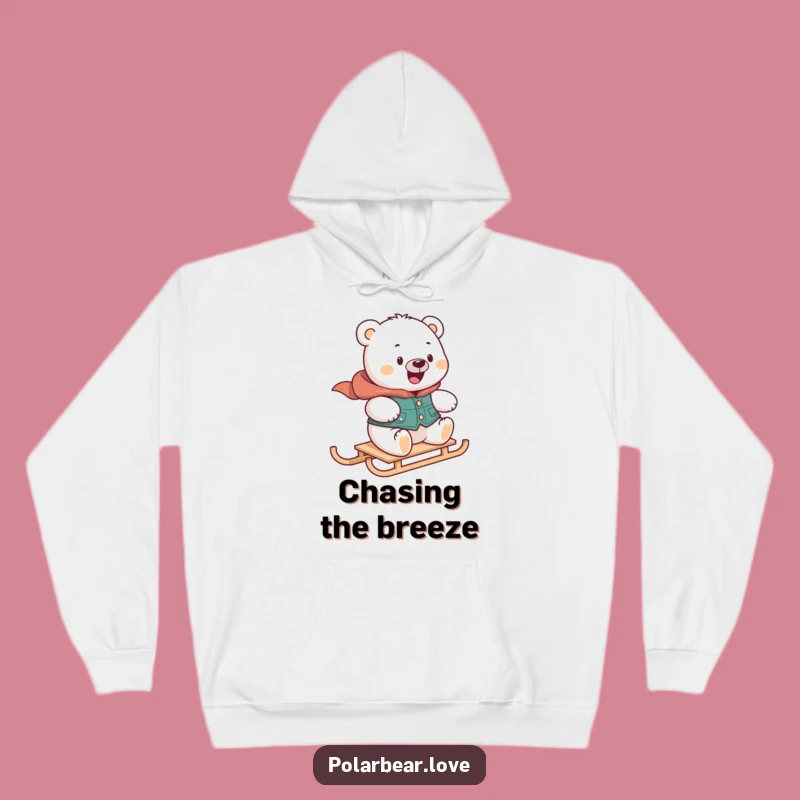 Cozy Funny Polar Bear Sledding Hoodie: Warmth Meets Winter Thrills