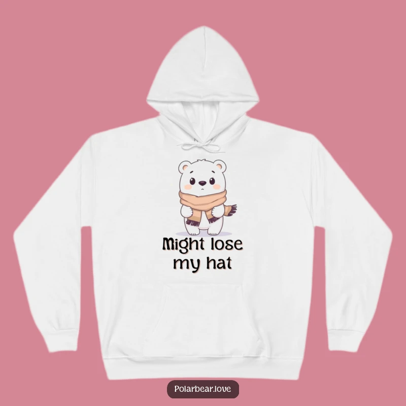Funny Polar Bear Hoodie: Stay Cozy with a Hilarious Windblown Design