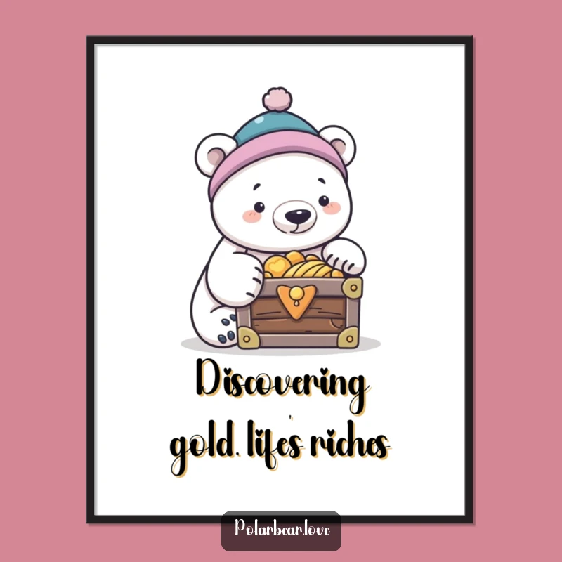 Free Printable Wall Art: Curious Polar Bear Explorer, Hilarious Downloadable Decor for a Fun Find