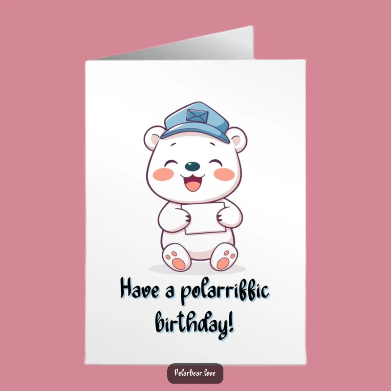 Free Printable Funny Polar Bear Mail Carrier Birthday Card - Joyful DIY
