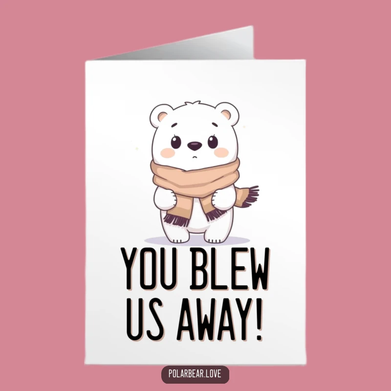 Free Printable Congrats Card: Hilarious Polar Bear Windblown Celebration Downloadable