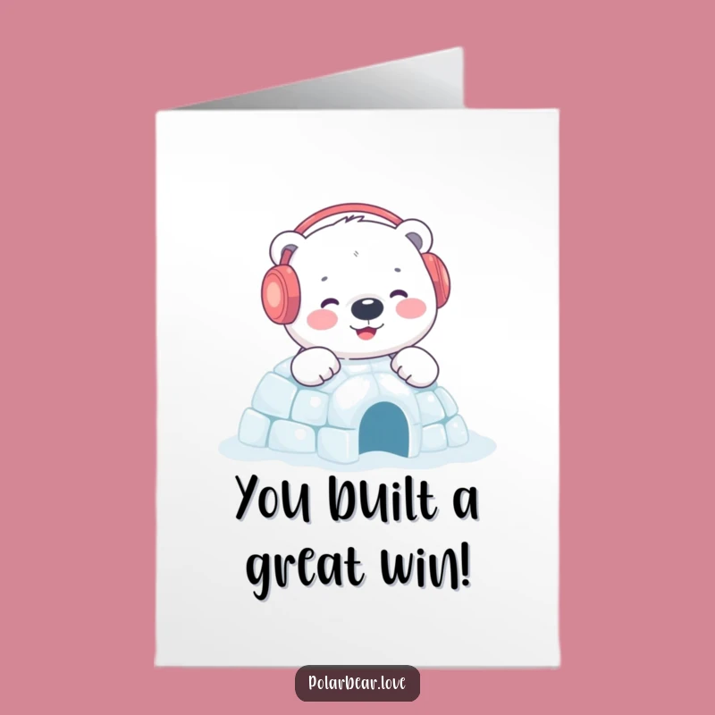Free Printable Congratulations Card: Happy Igloo Bear, Sweet Downloadable Gift