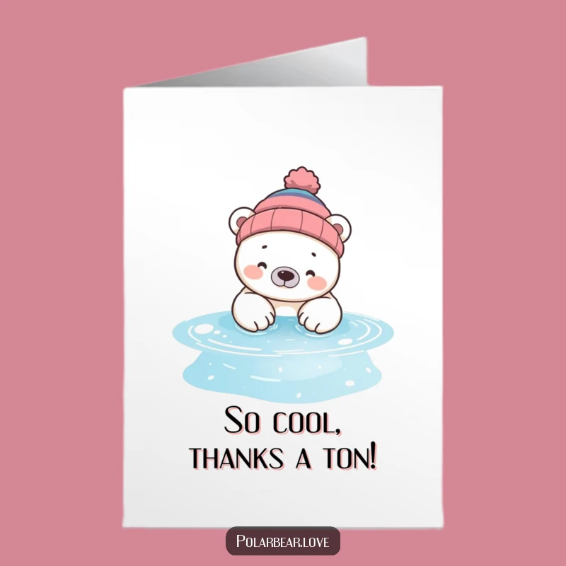 Free Printable Thank You Card: Polar Bear Pool Splash Funny Downloadable Gift