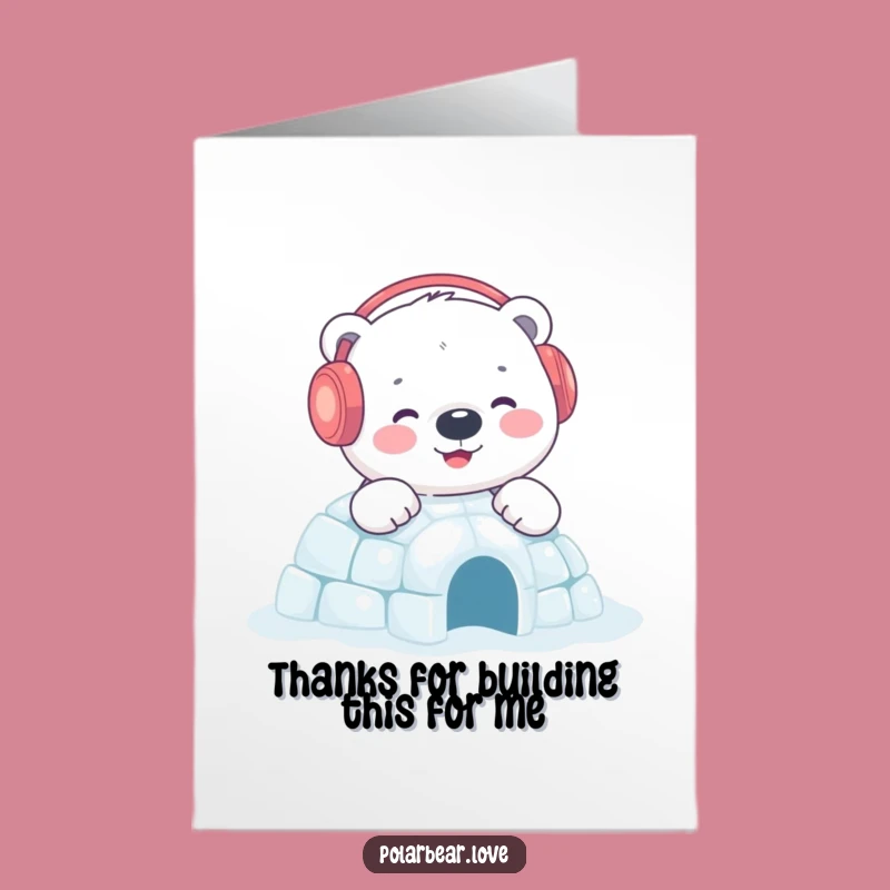 Free Printable Thank You Card: Cozy Igloo Bear, Heartfelt Downloadable Expressing Thanks