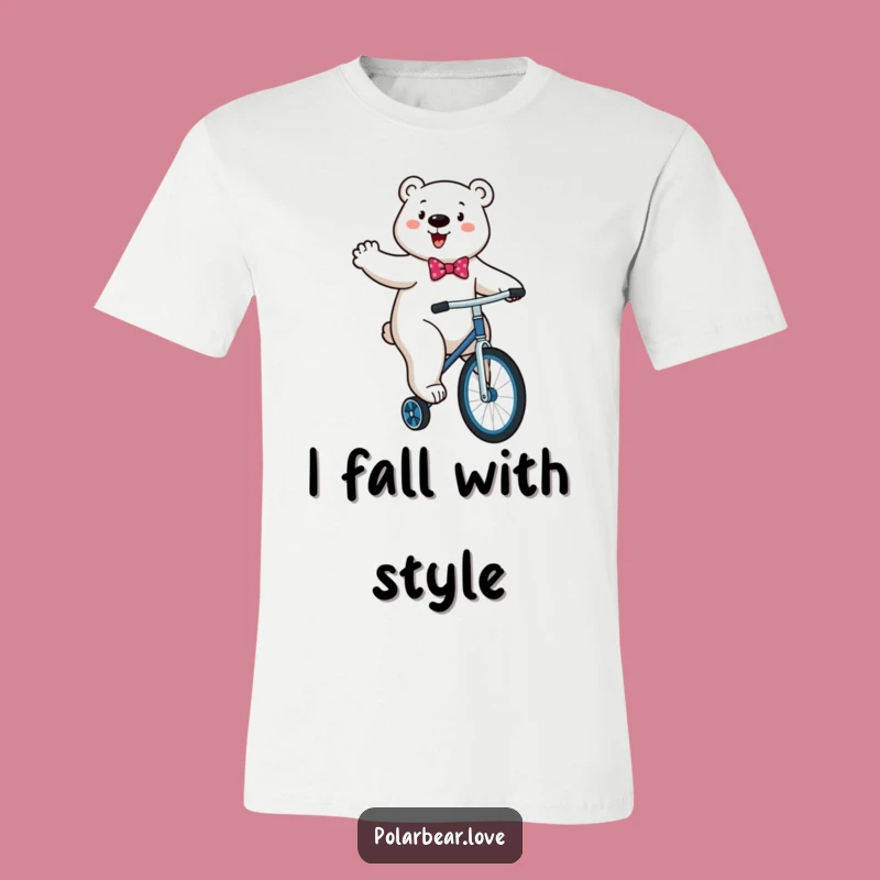 Funny Polar Bear Unicycle T-Shirt: Energetic Ride, Great Funny Gift!