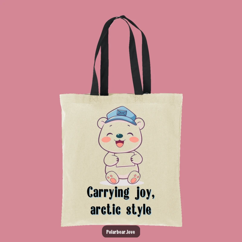 Funny Polar Bear Mail Carrier Tote Bag: Carry Your Goods with Arctic Cheer, Great Gift!