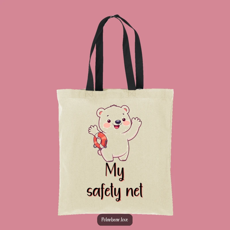 Funny Polar Bear Tote Bag: Humorous Life Preserver Accessory Gift